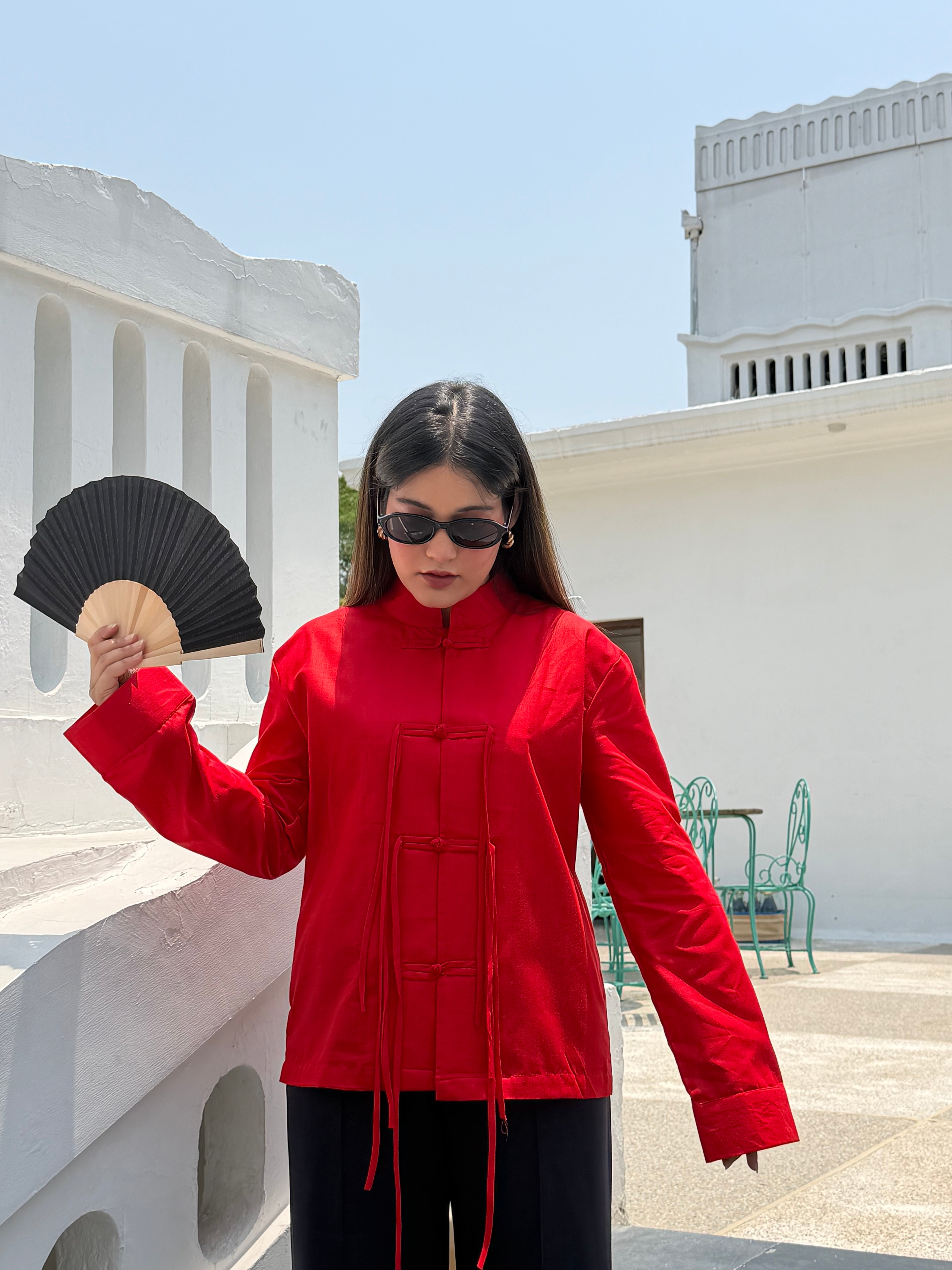 Qipao Shirt- Red