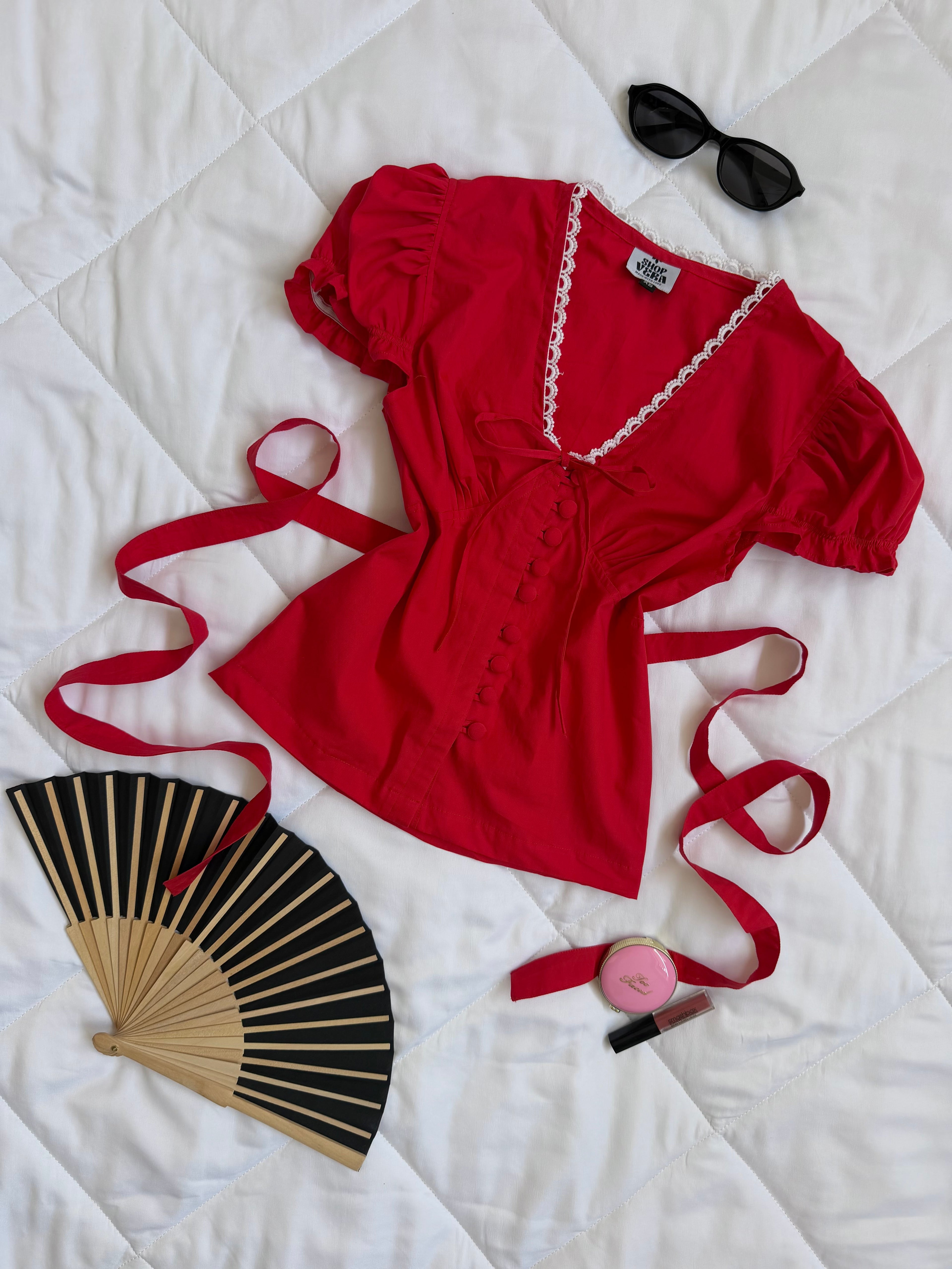 Forget-Me-Not Top in Red