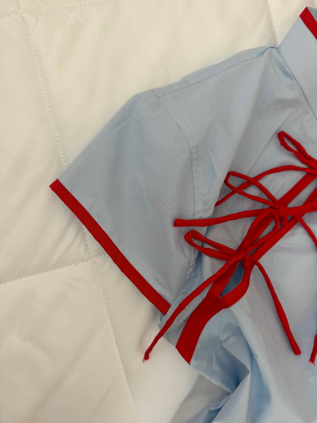Red Thread Top-Blue