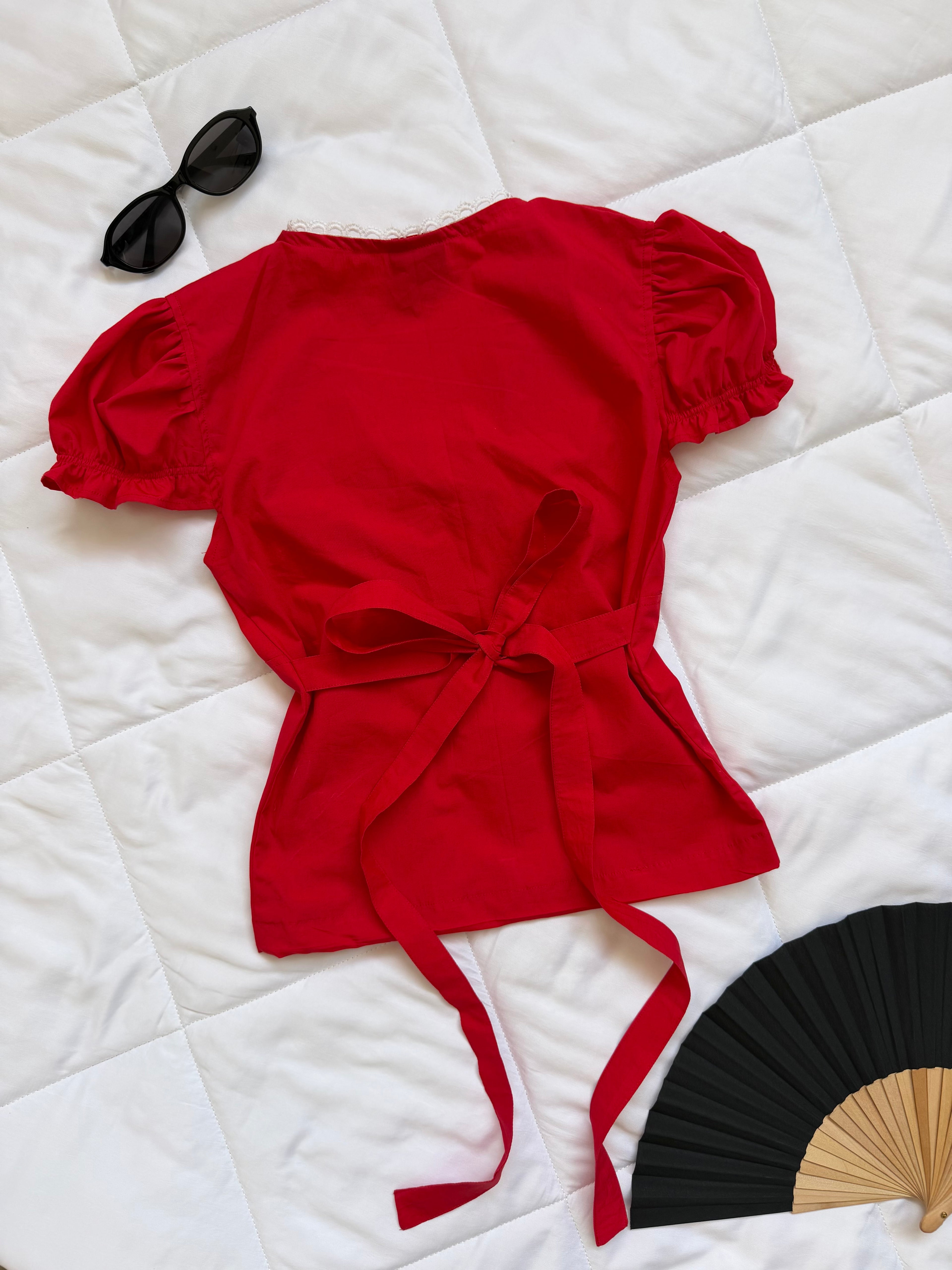 Forget-Me-Not Top in Red