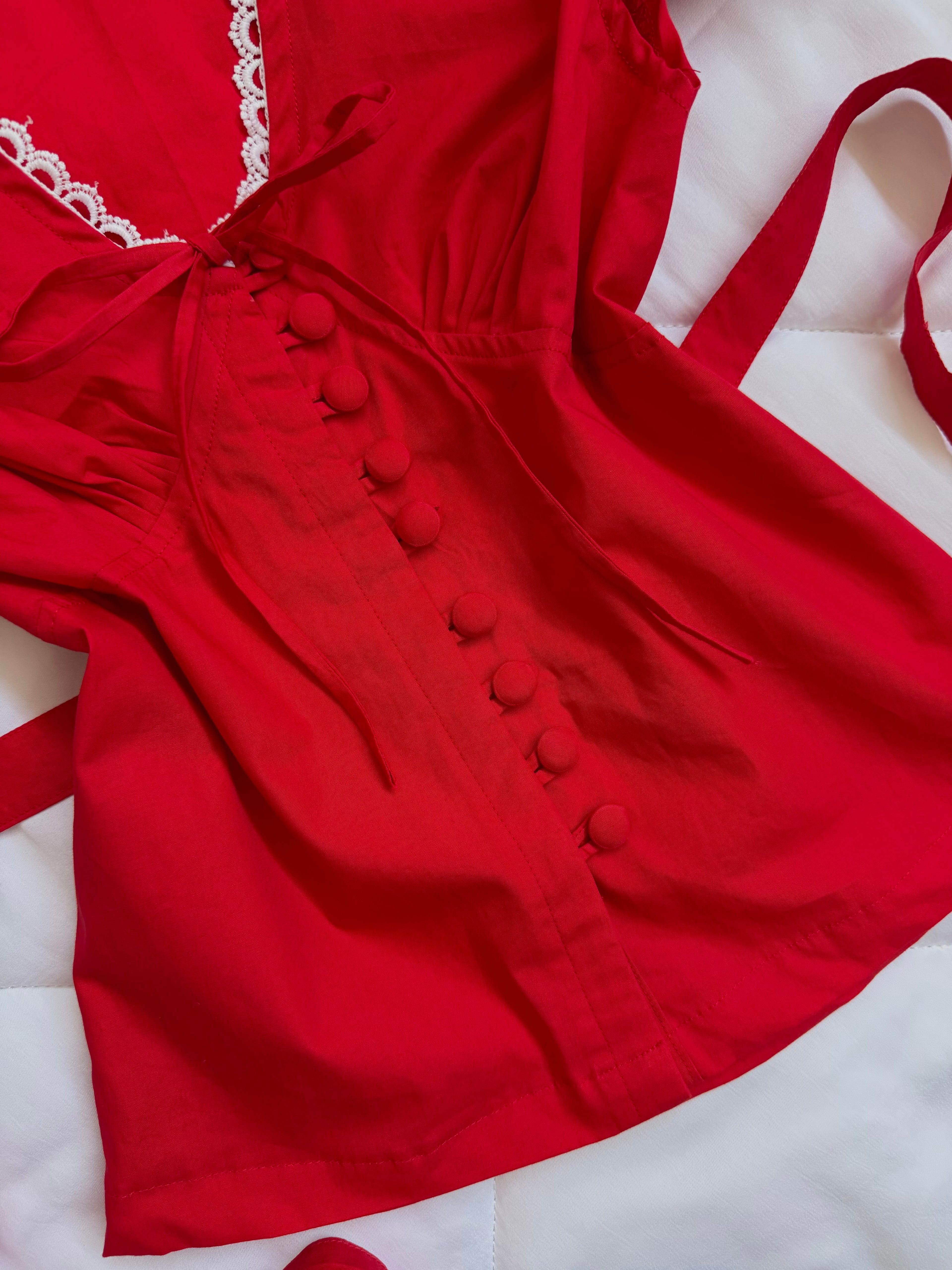 Forget-Me-Not Top in Red