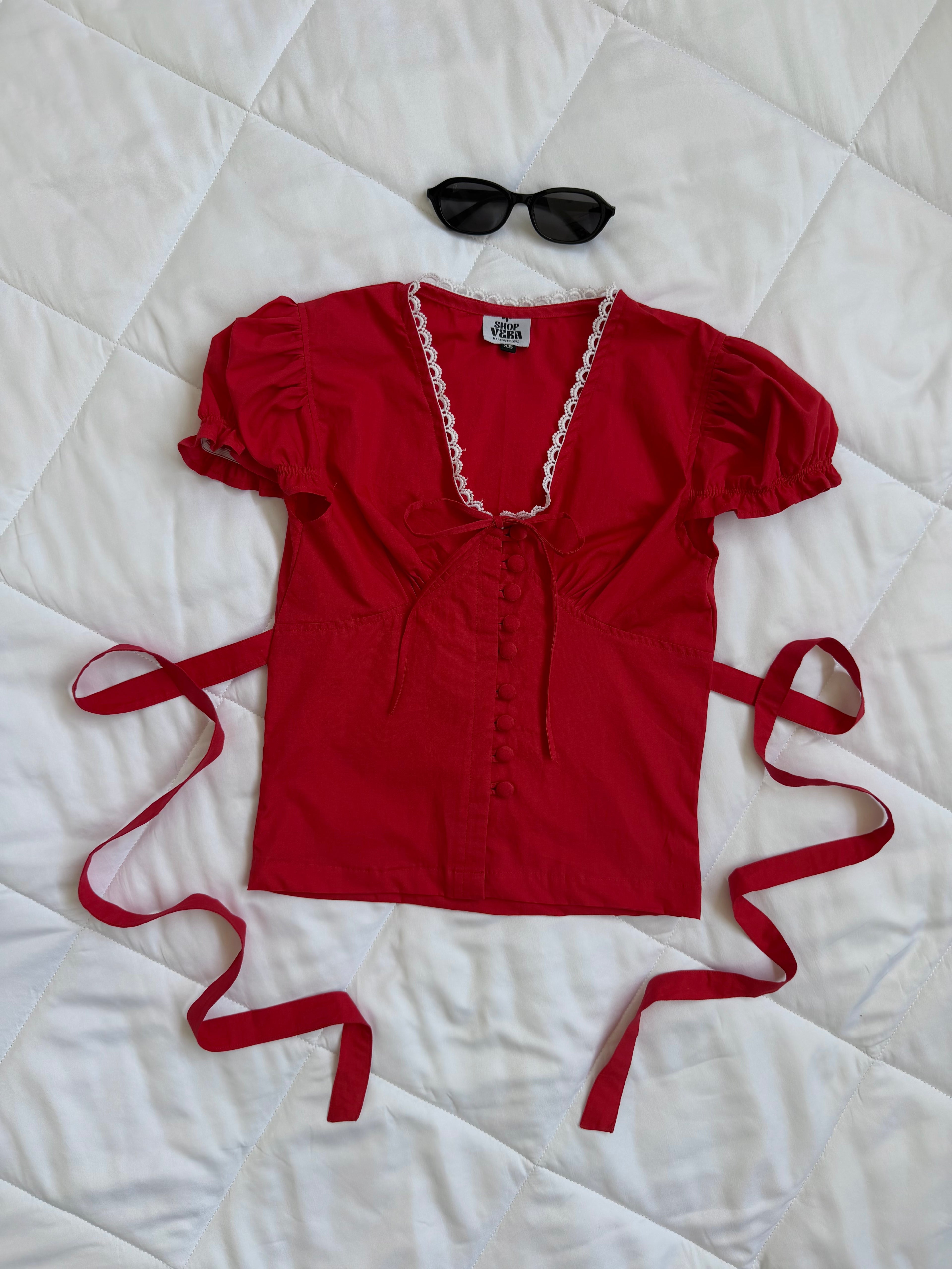 Forget-Me-Not Top in Red