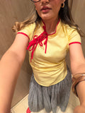 Red Thread Top-Butter Yellow