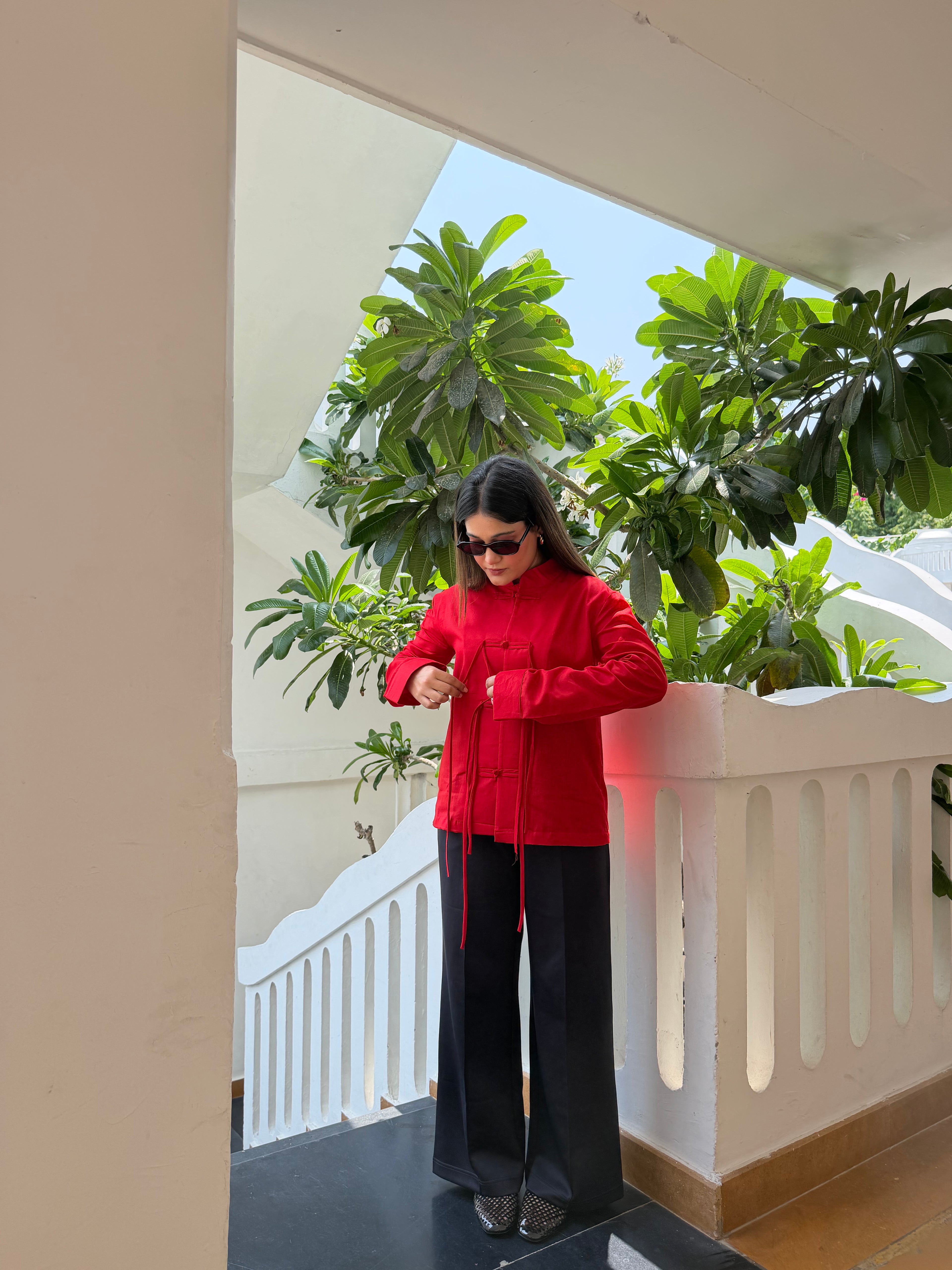 Qipao Shirt- Red