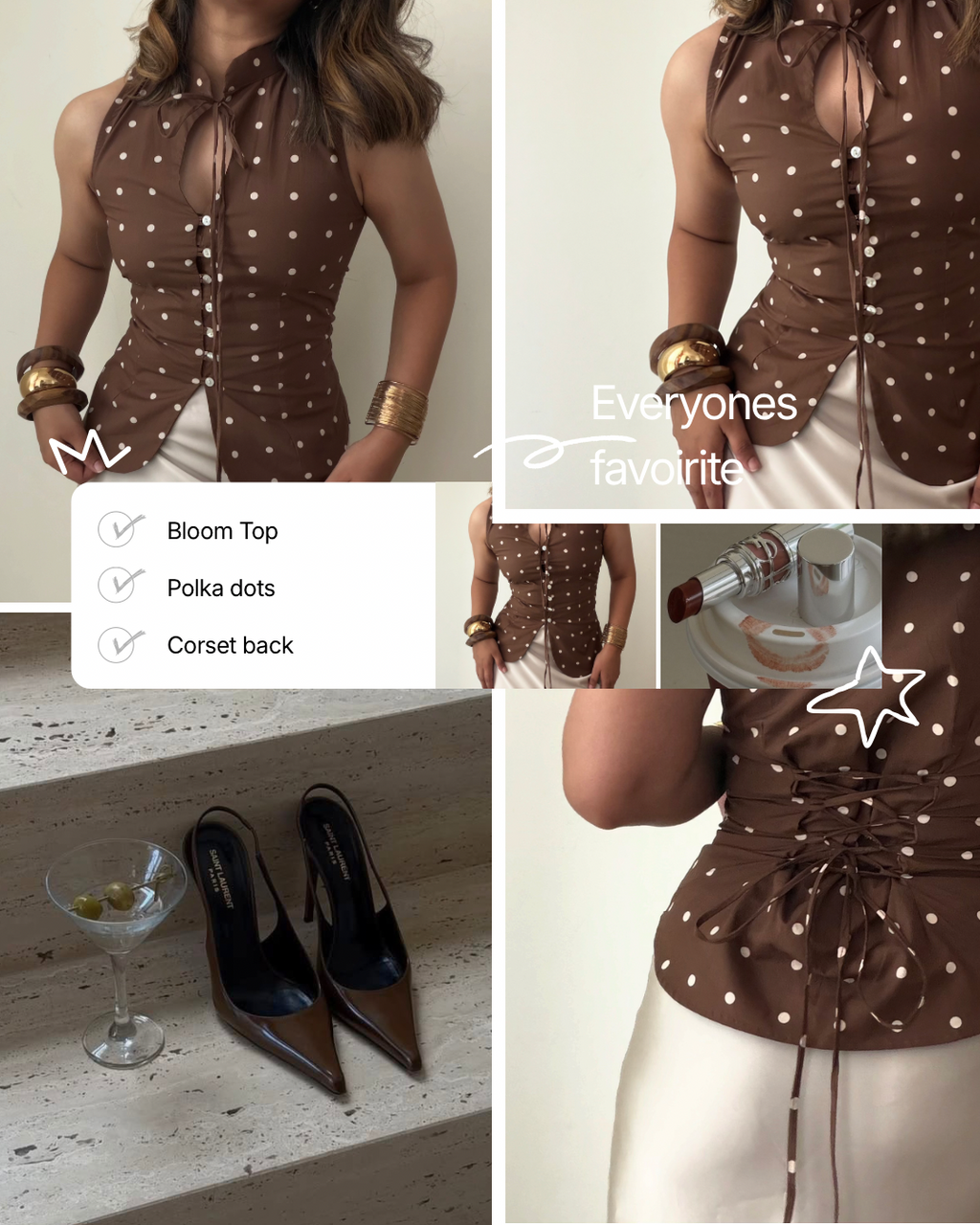 Brow Polka Bloom Top