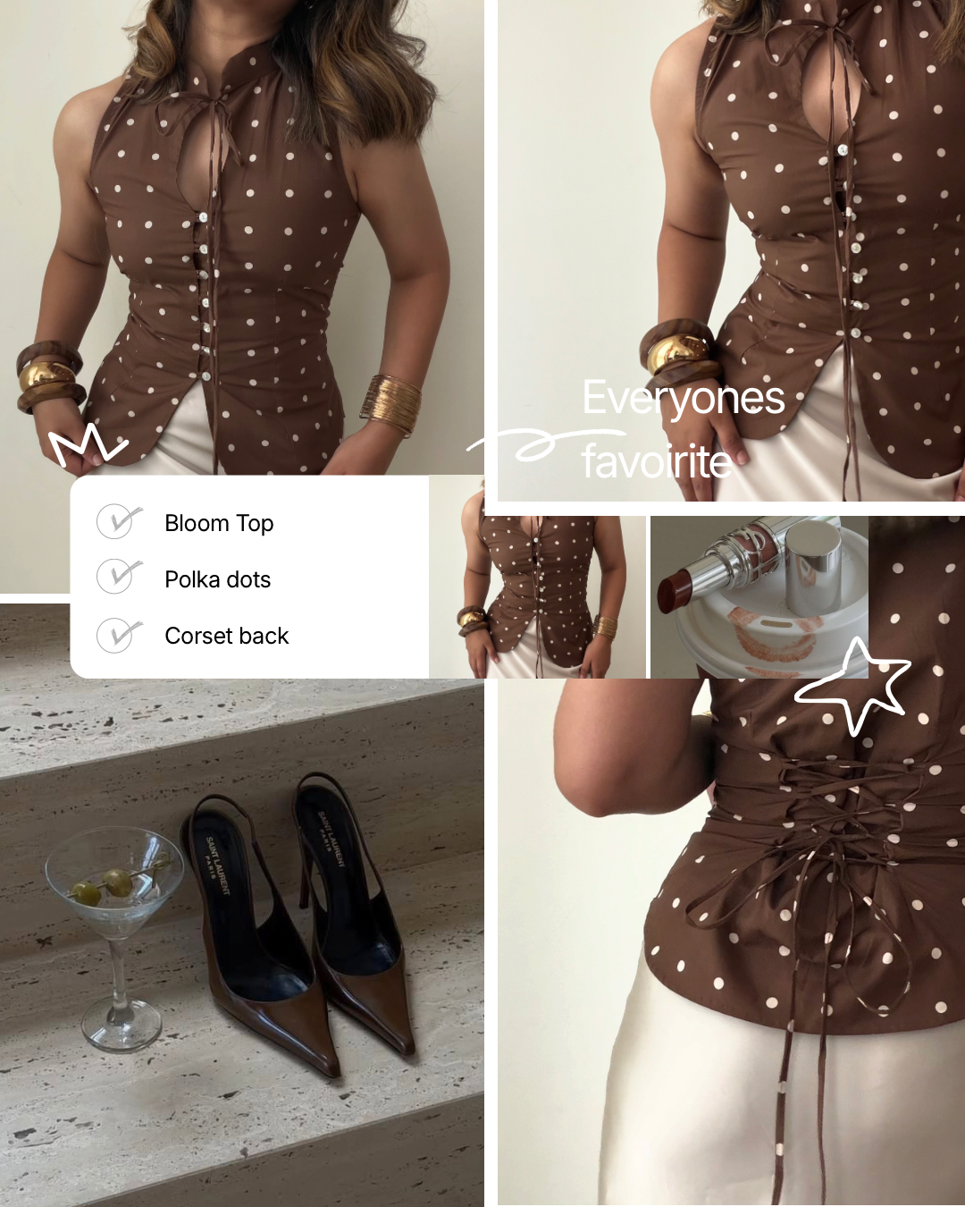Brow Polka Bloom Top
