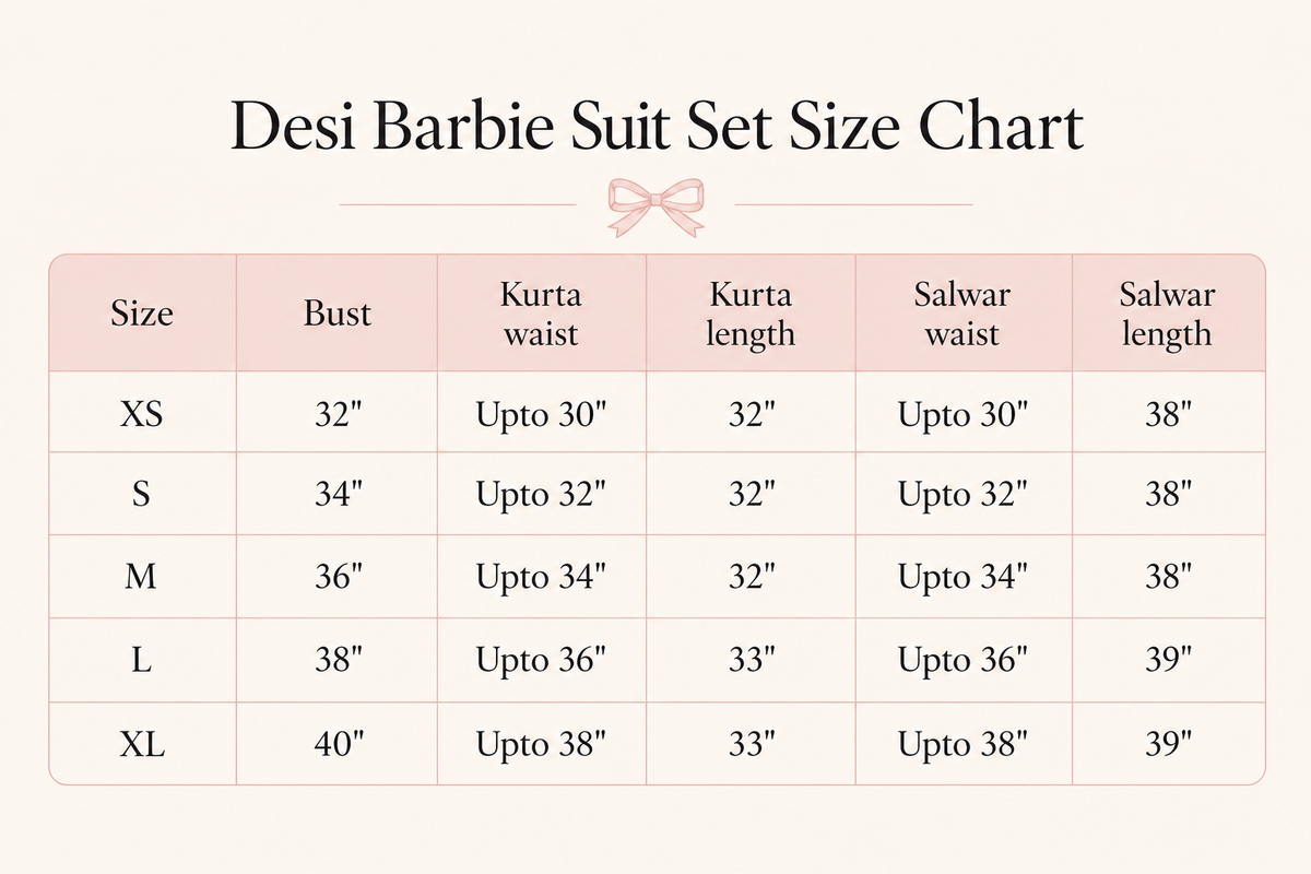 Desi Barbie Farshi Suit Set (3 piece set)
