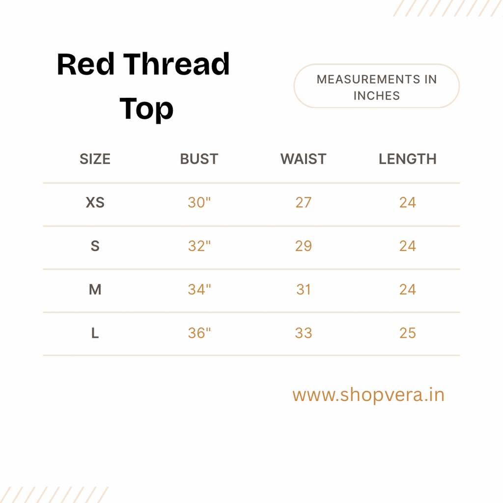 Red Thread Top-Peach