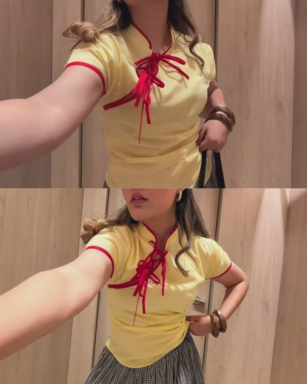 Red Thread Top-Butter Yellow